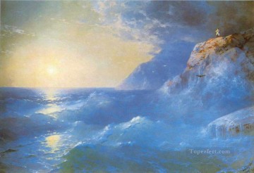 Landscapes Painting - Ivan Aivazovsky napoleon on island of st helen Ocean Waves